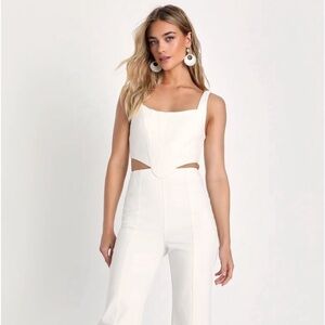 White cutout jumpsuit